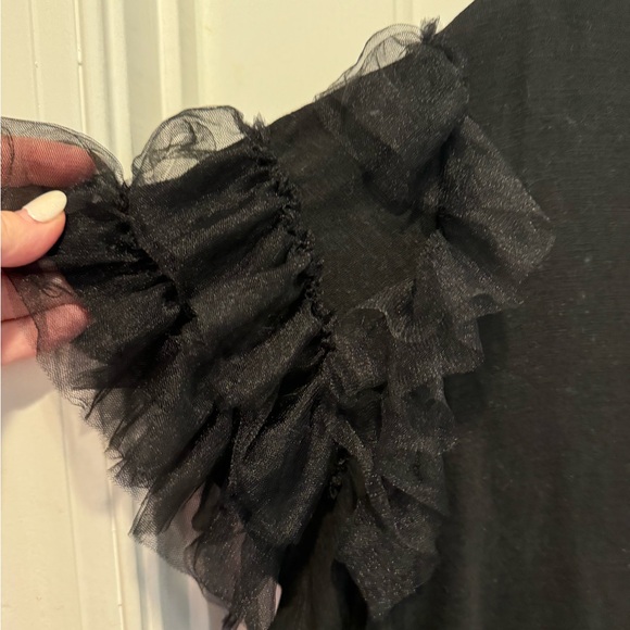 Lea & Viola by Anthropologie Black Short Sleeve Top Size 1X - Picture 9 of 11